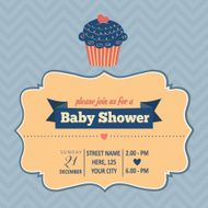 baby shower invitation in retro style N5
