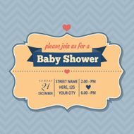 baby shower invitation in retro style N6