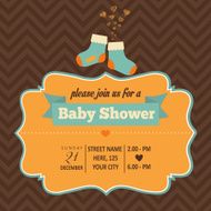 baby shower invitation in retro style N7