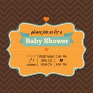baby shower invitation in retro style N9