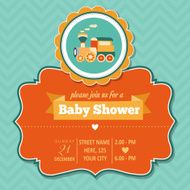 baby shower invitation in retro style N10