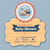 baby shower invitation in retro style N11