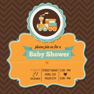 baby shower invitation in retro style N12