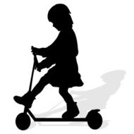 Vector silhouette of a girl N26