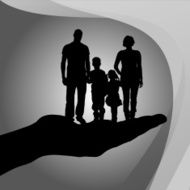 Vector silhouette of a family N30