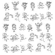 hand drawing cartoon happy kids N8