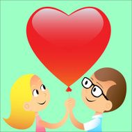 boy girl ball red heart
