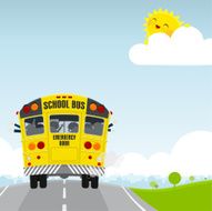 Schoolbus Back to school happy kids illustration