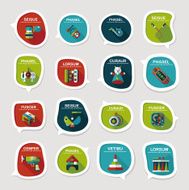 Toy speech bubble banner design flat background set eps10