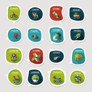 Toy speech bubble banner design flat background set eps10 N3