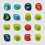 Toy speech bubble banner design flat background set eps10 N6