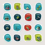 Toy speech bubble banner design flat background set eps10 N8