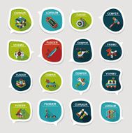 Toy speech bubble banner design flat background set eps10 N11