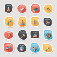 Toy speech bubble banner design flat background set eps10 N19