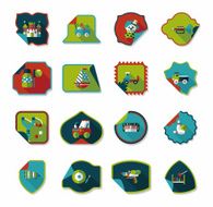 Toy sticker flat banner background set eps10 N2