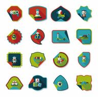 Toy sticker flat banner background set eps10 N3