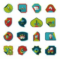 Toy sticker flat banner background set eps10 N4