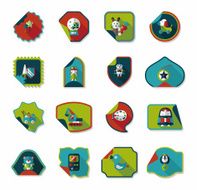 Toy sticker flat banner background set eps10 N5