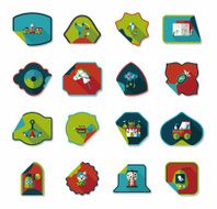 Toy sticker flat banner background set eps10 N7