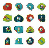 Toy sticker flat banner background set eps10 N8