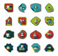 Toy sticker flat banner background set eps10 N12