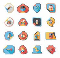 Toy sticker flat banner background set eps10 N14