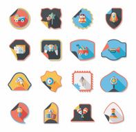 Toy sticker flat banner background set eps10 N19