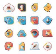 Toy sticker flat banner background set eps10 N21