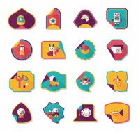 Toy sticker flat banner background set eps10 N25