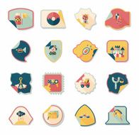 Toy sticker flat banner background set eps10 N37