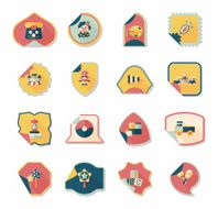 Toy sticker flat banner background set eps10 N46