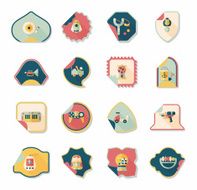 Toy sticker flat banner background set eps10 N47