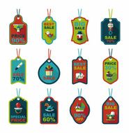 baby tag banner design flat background set eps10