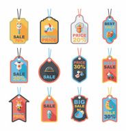 baby tag banner design flat background set eps10 N17