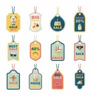 baby tag banner design flat background set eps10 N34