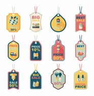 baby tag banner design flat background set eps10 N35