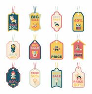 baby tag banner design flat background set eps10 N36