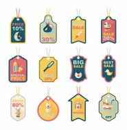 baby tag banner design flat background set eps10 N37