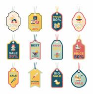 baby tag banner design flat background set eps10 N39