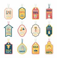 baby tag banner design flat background set eps10 N40