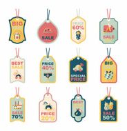 baby tag banner design flat background set eps10 N42