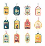 baby tag banner design flat background set eps10 N43