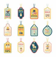 baby tag banner design flat background set eps10 N45