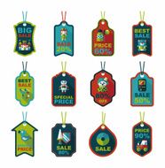 Toy tag flat banner background set eps10 N2