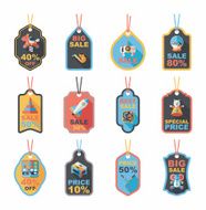 Toy tag flat banner background set eps10 N66