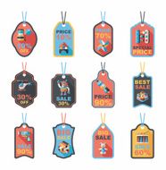 Toy tag flat banner background set eps10 N71