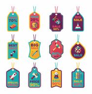 Toy tag flat banner background set eps10 N72