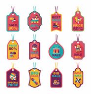 Toy tag flat banner background set eps10 N73