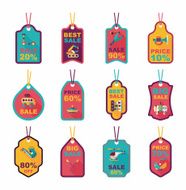 Toy tag flat banner background set eps10 N74