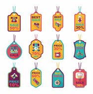 Toy tag flat banner background set eps10 N75